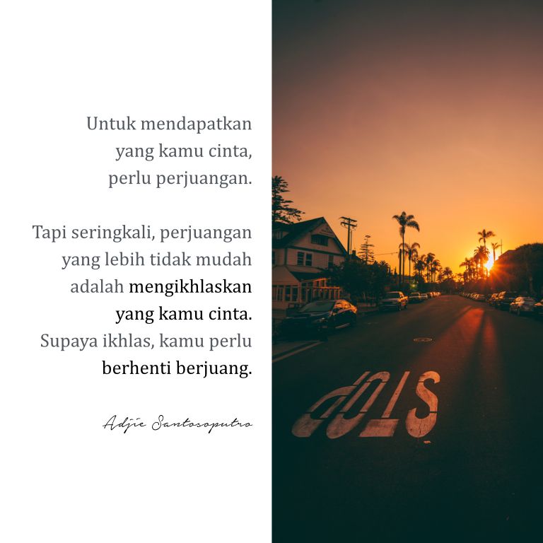 AdjieSanPutro's tweet photo. Walaupun keliatannya berhenti berjuang, mengikhlaskan bisa jadi perjuangan yang enggak mudah lho. Kamu tipe orang mudah mengikhlaskan atau sulit mengikhlaskan? https://t.co/uucaHo2Rt6