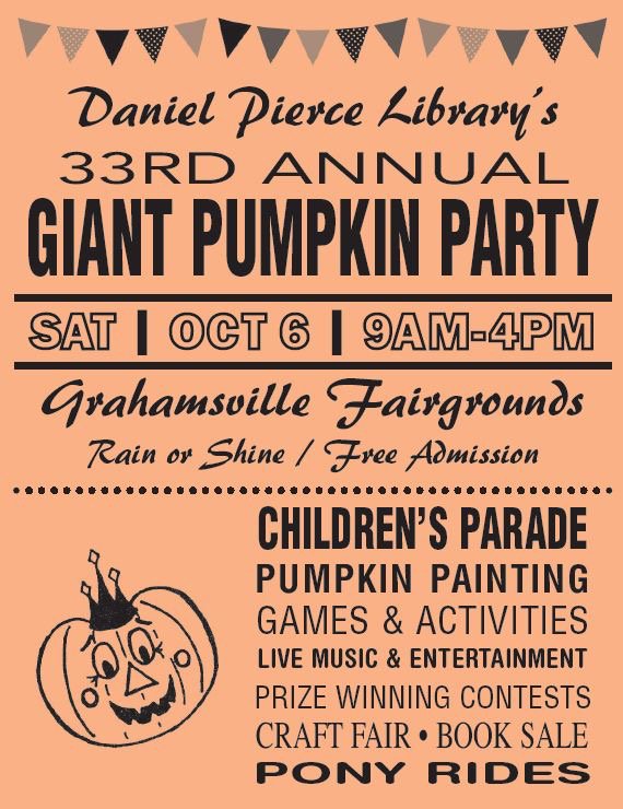 SullivanCounty's tweet image. October 6th 2018 - #GiantPumpkinParty #Grahmsville #HalloweenParade begins at 9:00 am,  pumpkin painting, games and activities,