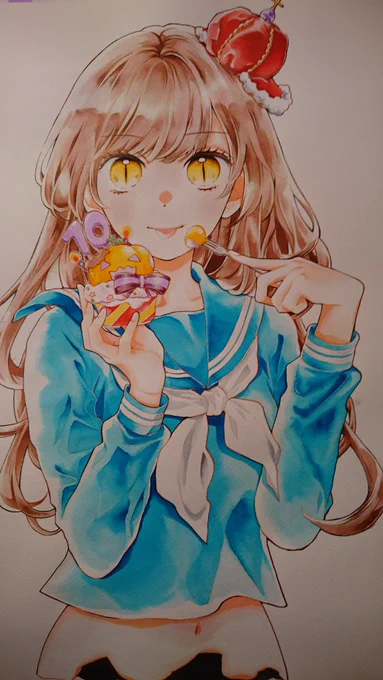 今月号の表紙カラーの全体はこんな感じでした。ラフはカラー扉のボツラフです('・ω・`)
最後のカラーが今月の扉です。 