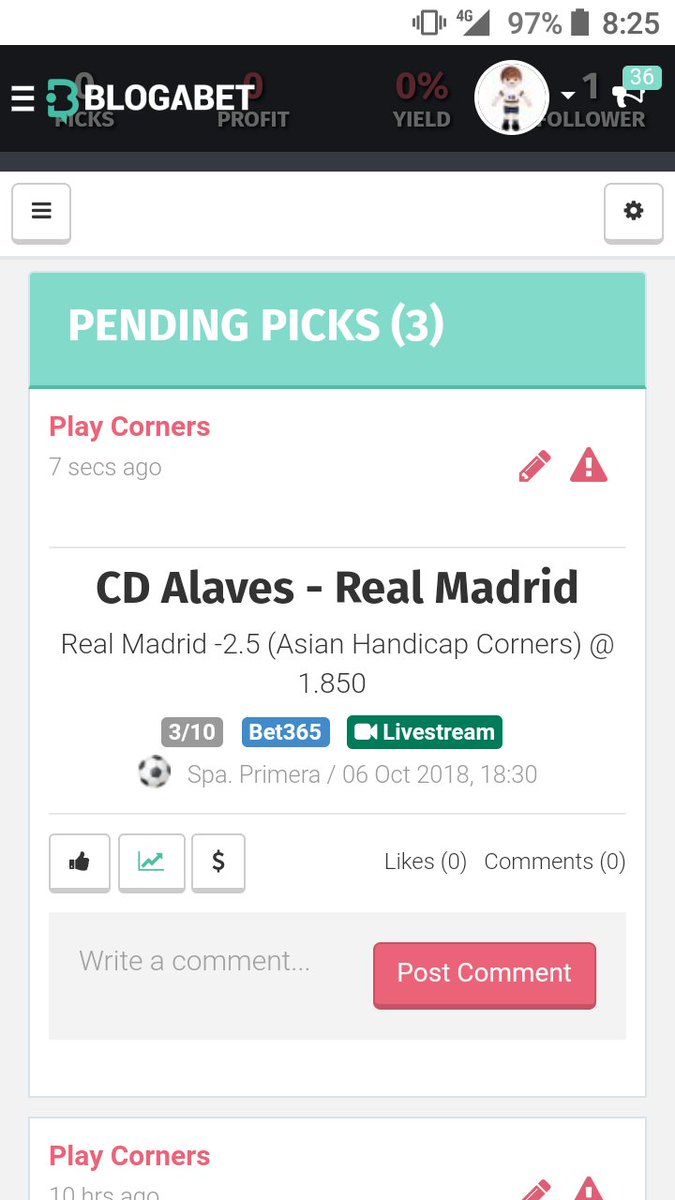 CornersPlay's tweet photo. Octubre - Pick 03

España - Primera División

Alavés Va Real Madrid 

Real Madrid Hándicap -2.5 Corners

@1.85 - Stake 3 https://t.co/ga50LtRy6A