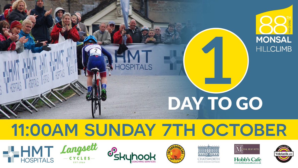 monsalhillclimb's tweet photo. It’s tomorrow!!! Just 1 day until the 88th HMT Monsal Hill Climb. Spectators welcome, full event and parking info here: https://t.co/MgmNIShbp1 #monsalhillclimb https://t.co/8TKXFUuwkD