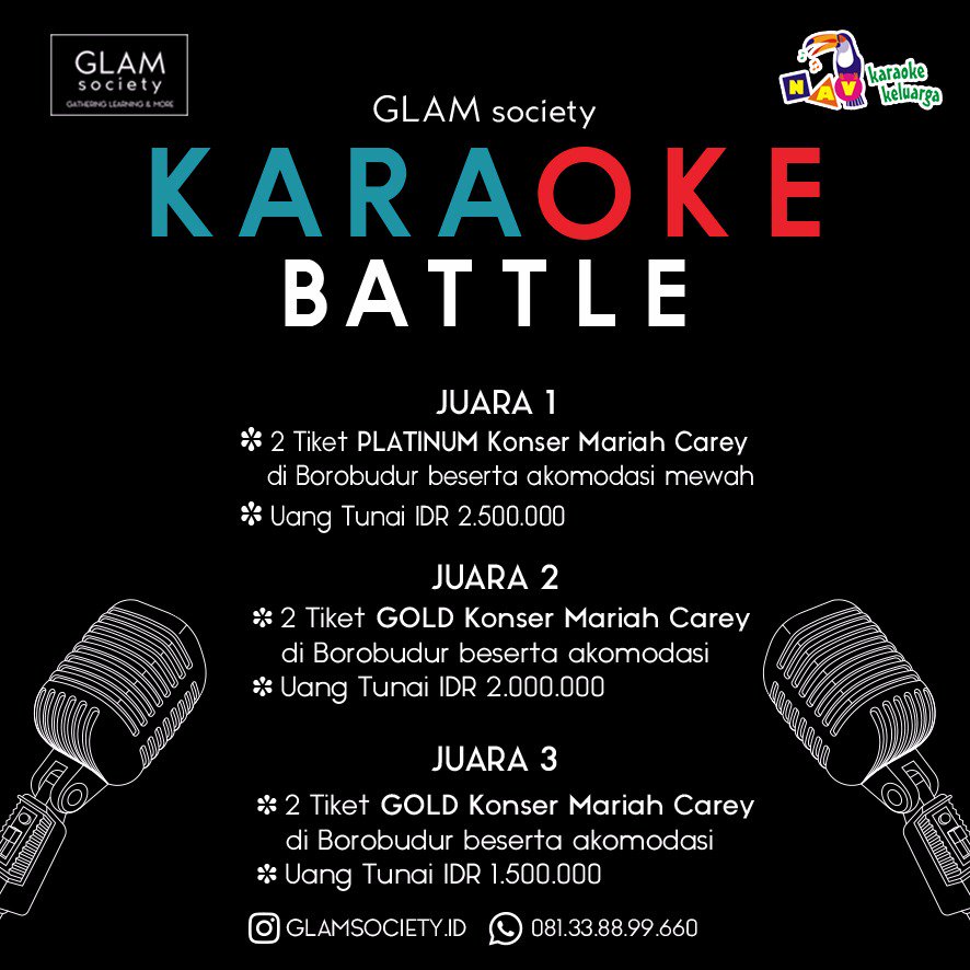 suzanafmsby's tweet photo. Kapan lagi nyanyi karaoke dapat hadiah GRATIS tiket platinum
nonton langsung konser Mariah Carey plus uang saku jutaan rupiah plus akomodasi mewah? Info lengkap  081 338 899 660 https://t.co/zoYGjOD5GK