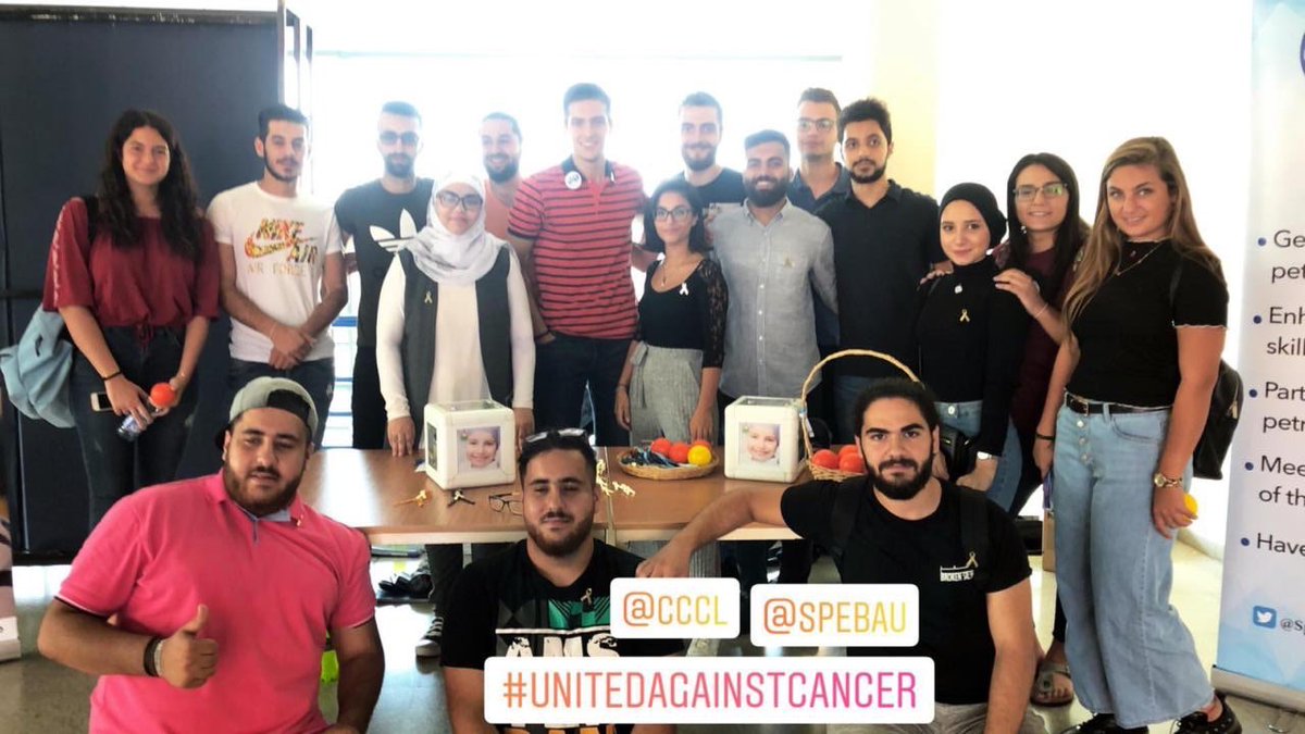 spe_bau's tweet photo. Kicking-off this academic year with a ‘giving’ spirit, SPE BAU organized a charity event supporting the Children Cancer Center of Lebanon(@CCCLebanon )! 
Students and staff gathered to support this cause and donated for ‘hope’ in exchange for souvenirs @SPEtweets @neaimsa #spe https://t.co/nu00wgJgRI