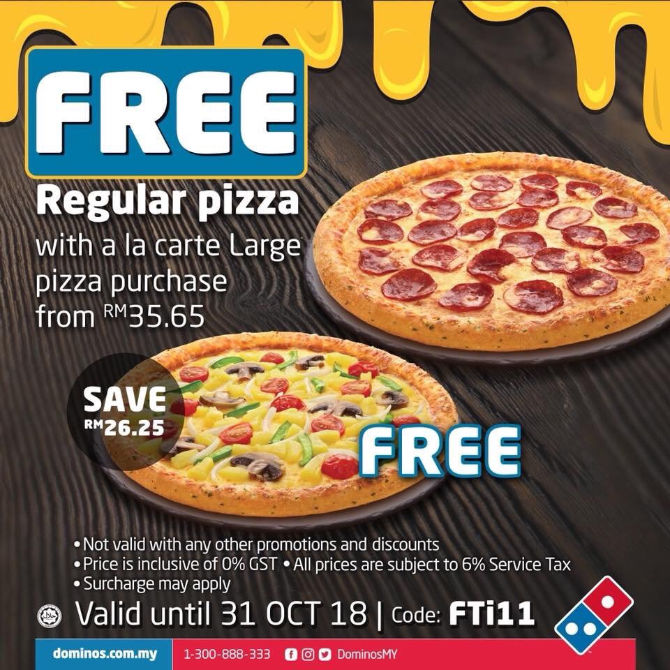 worknco's tweet image. #KuponDominos untuk korang semua. Valid sampai 31 October tau 😋🍕