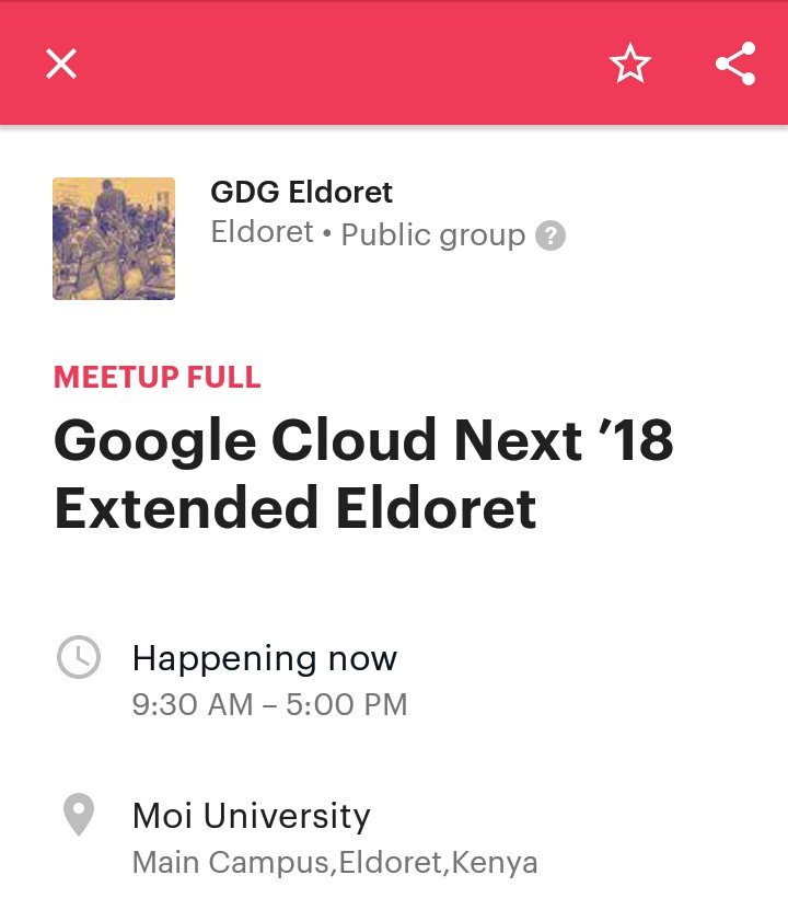 gdgeldoret's tweet photo. We're happening NOW : ) registration ongoing : ) Excited to have awesome devs around for #Next18Extended #NextExtendedEldoret
#GDGEldoret
#WTMEldoret
#MeetMaye
@wtmeldoret
@MayeEdwin1
@googledevs
@googlecloud https://t.co/MksbAUztFK