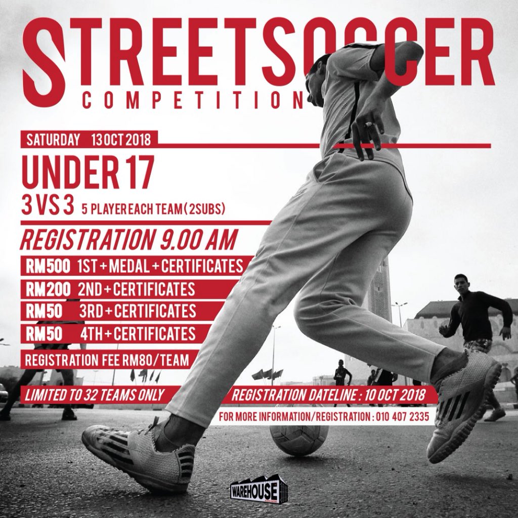 hellotiqa's tweet photo. 13/10/2018 ( SATURDAY)
9.00 AM
RM 80/team
#harisukannegara #warehousekb #johorbahru #jbtu #JDT https://t.co/m3sV5kH8m6