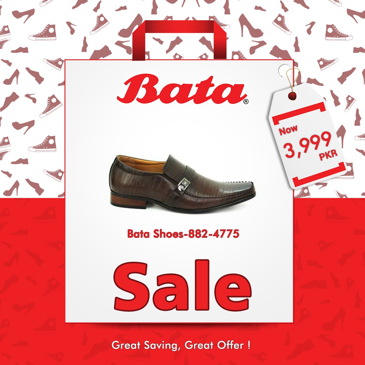 BataPakistanLtd's tweet photo. Bata Upto 70% Sale - Get incredible discounts on your favorite shoes!
Great Saving, Great Offer - Head to your nearest Bata outlet today or place your order online!
https://t.co/0KahHAqxbx
#Bata #BataPK #GreatSaving #GreatOffer #Sale #SaveUpTo70Percent #70Percent #Discount https://t.co/Gpib69S4fq