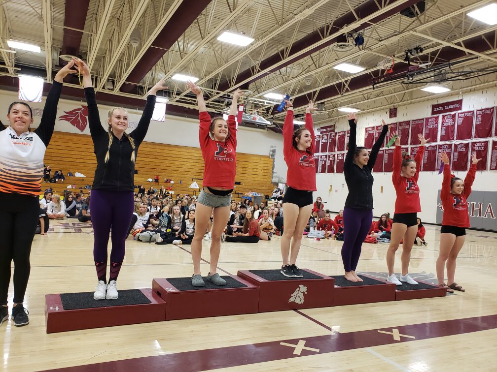 PomonaGymnasts's tweet photo. 2018 Team League Champions! Katie Olson floor champ! Brooke Weins bars champ and Jeffco league MVP! Way to go girls! @PomonaPrincipal @JeffcoAthletics https://t.co/NS7WB4n97G
