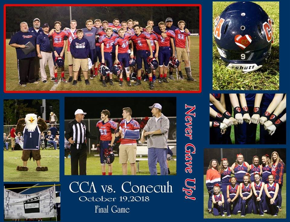 BamaBass's tweet photo. The boys started the year out never playing a down to finishing the season strong. They didn't win last night but played hard, never quit. Love our Eagles!  #cca #goeagles #cornerstonefootball https://t.co/8h0YbASZps