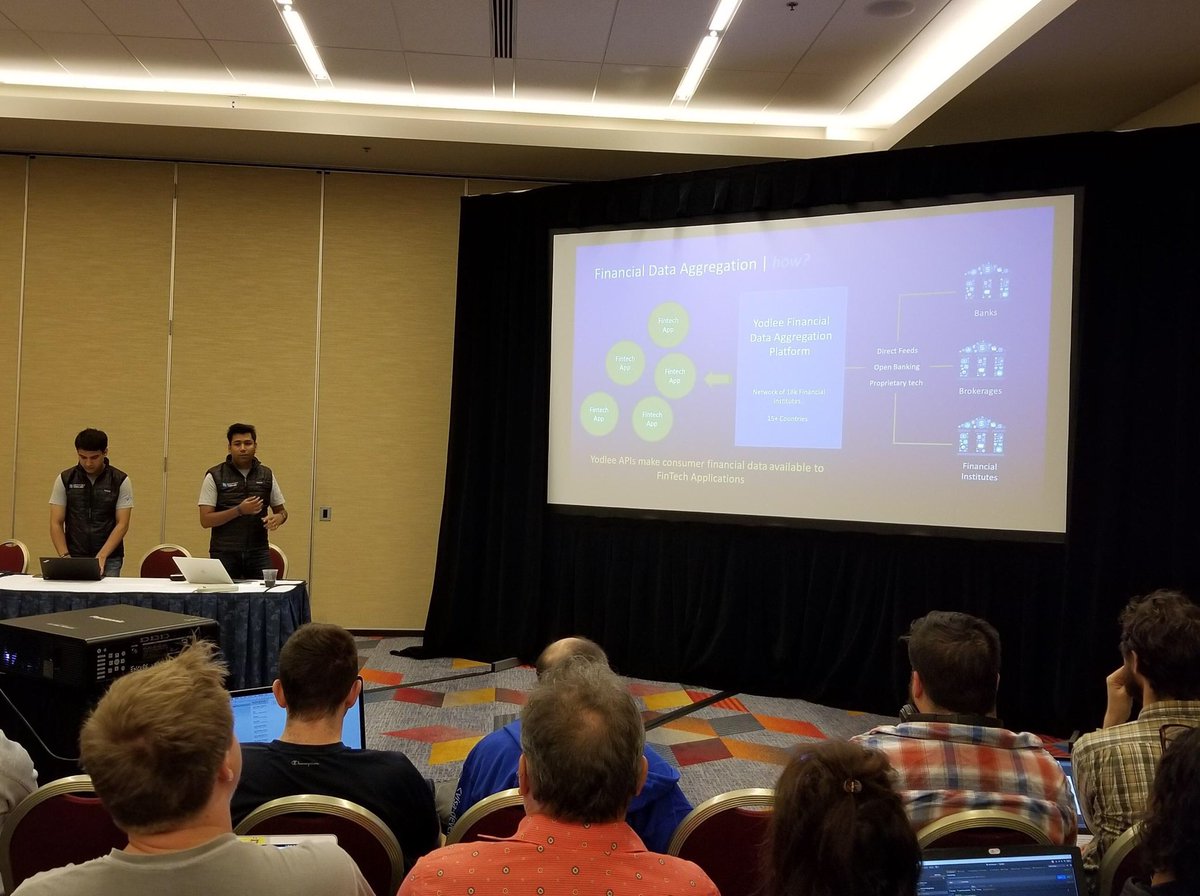 YIDeveloper's tweet photo. The @YIDeveloper #M2020Hack workshop is a packed house! Have more #API questions? Stop by booth #2 and share your #FinTasticShark idea w our team of API Experts. @money2020 #YodleeDeveloper #FinTech #Hackathon #Vegas https://t.co/6oPKOA41Gw