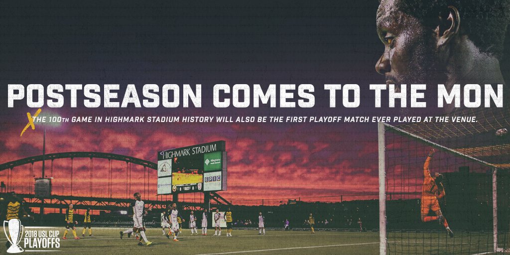 Highmark_BCBS's tweet photo. ️⚽️ @RiverhoundsSC, Good luck in the playoffs and congratulations on playing 100 games at #HighmarkStadium! #FillTheMark https://t.co/hR0fU8XEqM