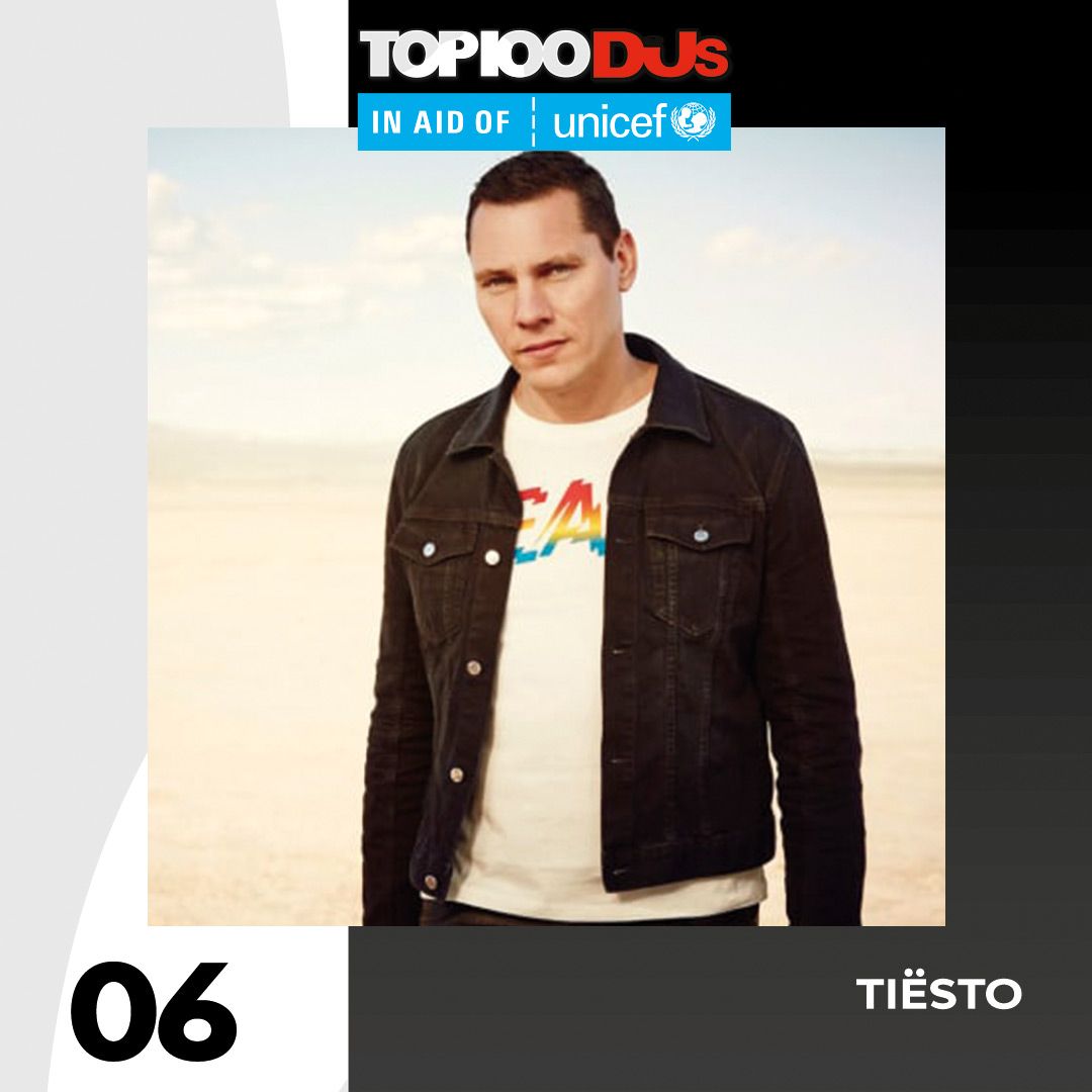 In at No. 6, it’s <a href="/tiesto/">Tiësto</a> #Top100DJs in aid of @Unicef_UK