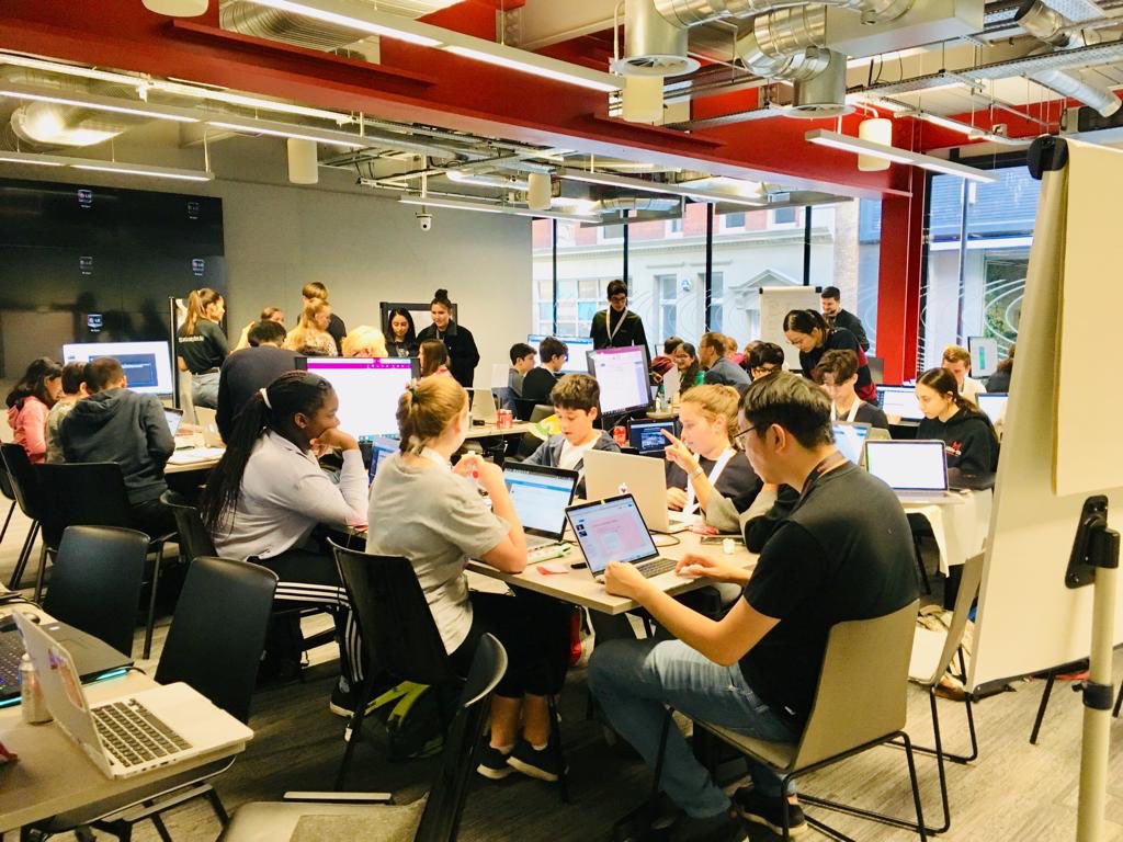 AcornAspiration's tweet photo. We are so excited to be welcoming @galiyawarrier @arecino Kate Rosenshine @tweetanor @coderinheels @Pete_Bloomfield @c_syal to be judging our @NASA #spaceapps2018 Hackathon tomorrow!! 

Good luck everyone 🌟🌟🌟🏆

#ReactorLondon
@MSFTReactor https://t.co/abLaCo8dmd