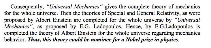 But wait, there's more -- not just planes faster and hotter than a meteorite screaming through our atmosphere, but in fact this is Nobel worthy work... And surely only a truly august individual would discuss himself so fulsomely in the third person?