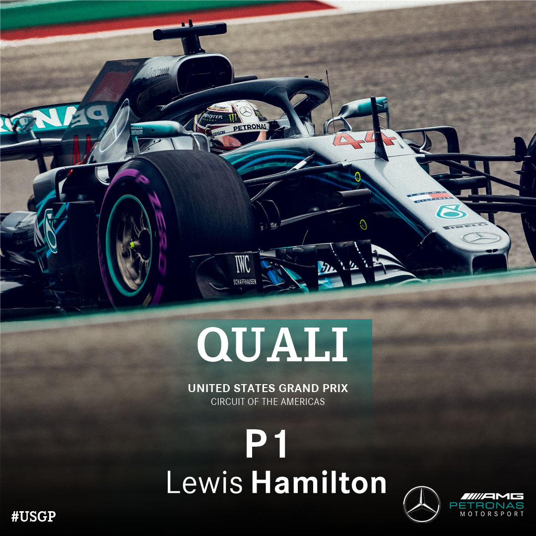 Lewis qualifies on pole for the US GP!