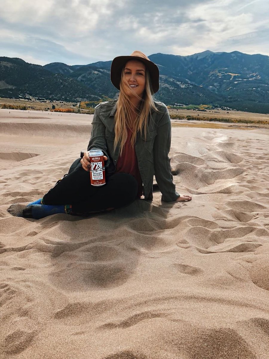 HolidailyBrew's tweet photo. Patchy Waters Pumpkin Ale in its unnatural habitat: dry land!  📸: @keelshiel #GreatSandDunesNationalPark #VisitColorado #glutenfreebeer #DenverColorado https://t.co/7N53SMkSc3