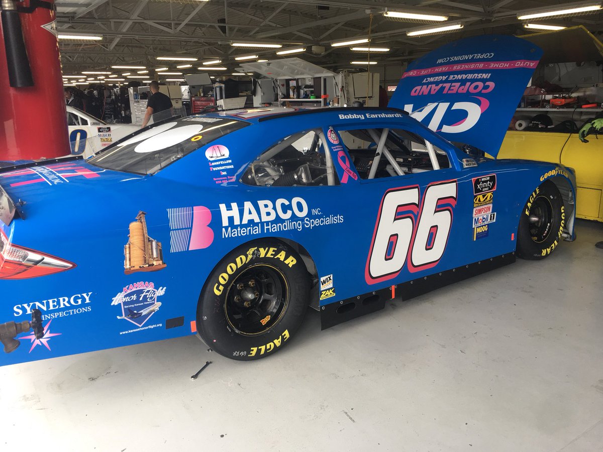 ForRaceFansOnly's tweet photo. .@BobbyEarnhardt will start 30th in the #66 @CopelandAgency / Habco Material Handling Specialists Toyota for today's #KSL300 @kansasspeedway 

#NASCAR https://t.co/8aGzROhs4z