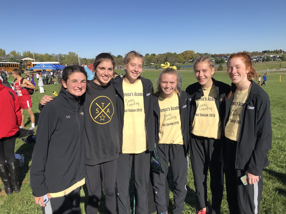 STARS_XC's tweet photo. Exciting team victory today at Districts! Way to go Maddie (22), Merideth (20), Sydney (17), Delaney (8) &amp; Addie (3) for all-district performances! Next stop: Sectionals!! https://t.co/gqzj16Xl2U
