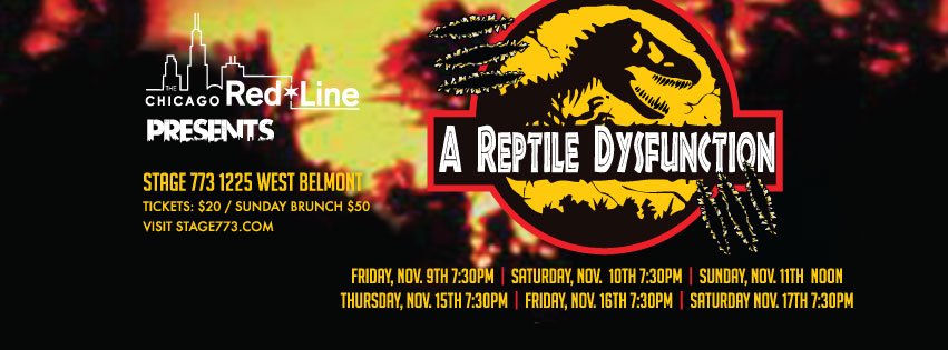 Chicago_Redline's tweet photo. Hold on to your butts! Tix 🎟️now on sale for our fall 2018 show, "A Reptile Dysfunction"! 🦕🦖Get yours now at https://t.co/JH5kICvzkd #CRL #dinosaurs https://t.co/aeI3I4Op6r