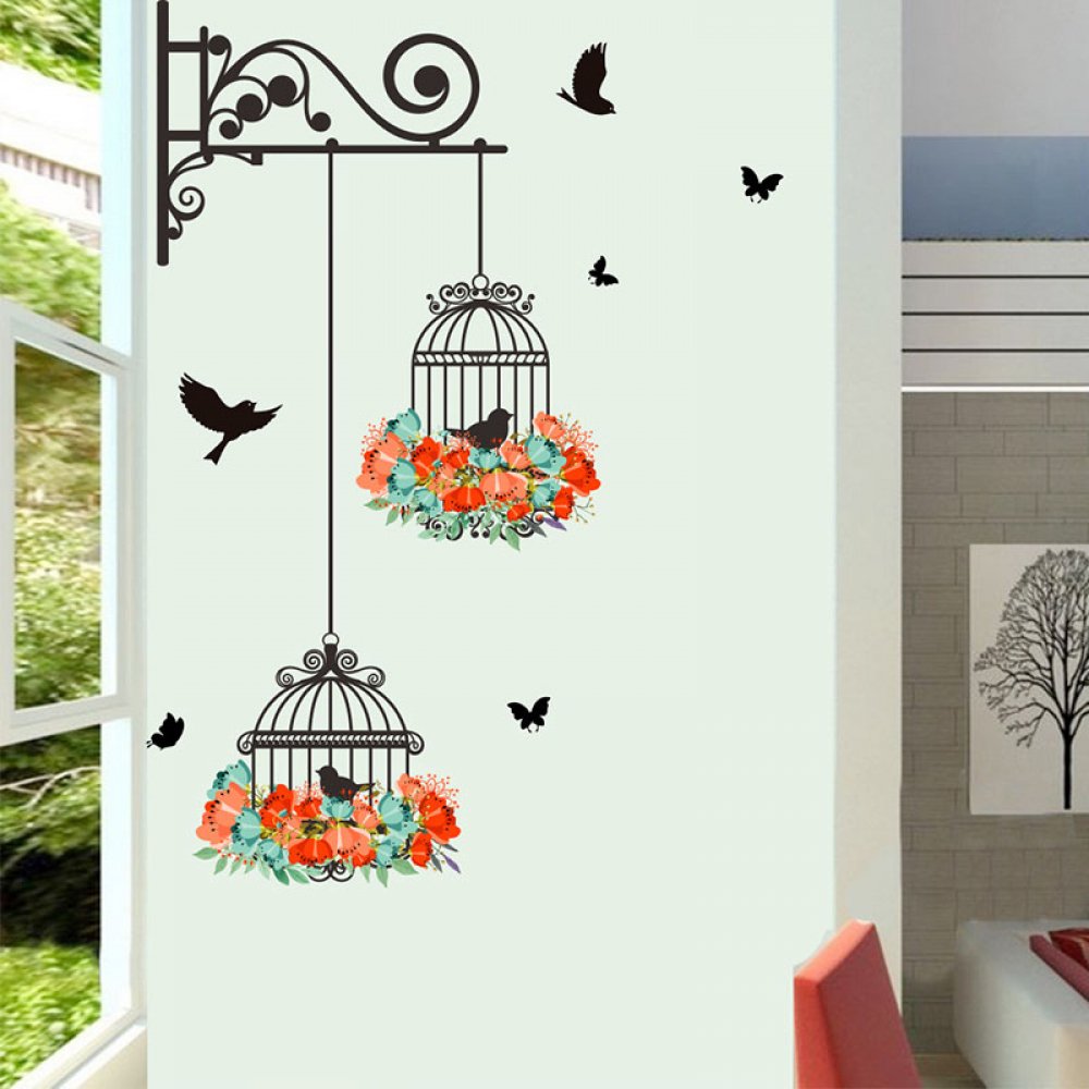 decoify's tweet image. #homestyle #designdeinteriores #modern Birdcage Flower Wall Stickers decoify.com/birdcage-flowe…