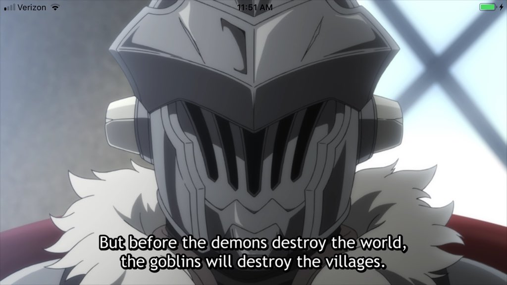 Goblin Slayer Removes His Helmet English Dub 