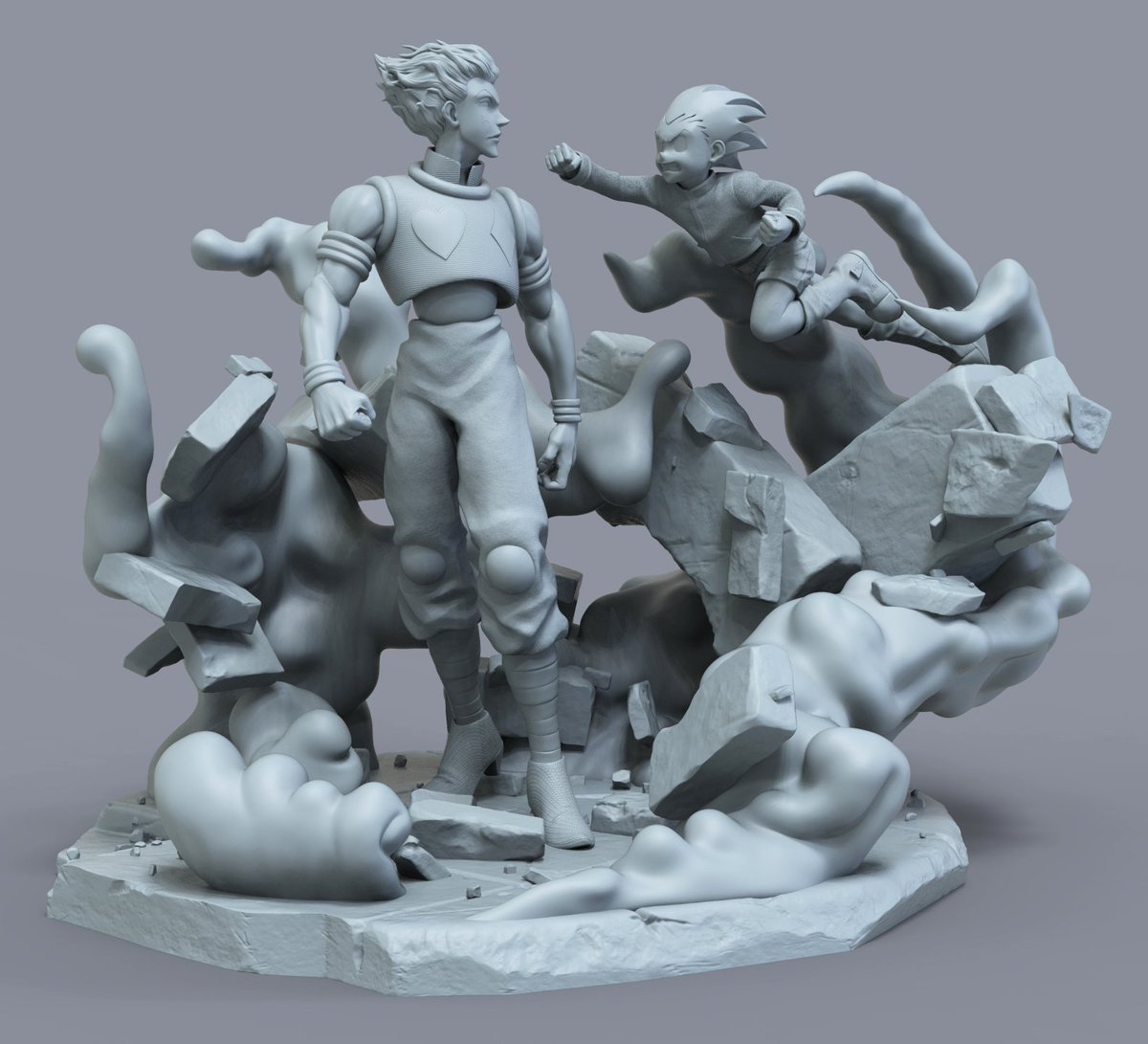 Carlos3DFigures's tweet photo. Hunter x Hunter Gon vs Hisoka Diorama - Commissioned Work 1/6 ハンター×ハンター ゴン= フリークス ヒソカ モロウ #zbrush #hxh https://t.co/OSNs3AWMQh