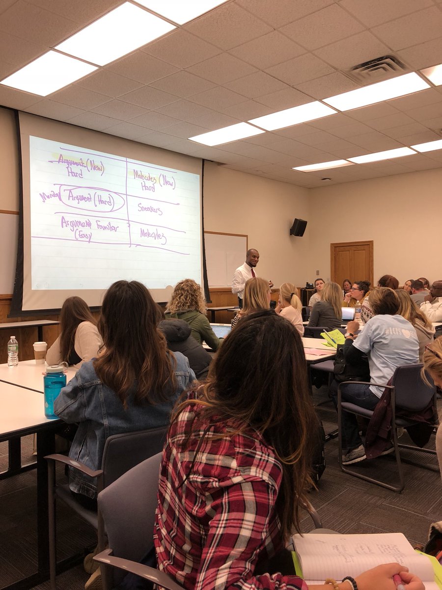 mvotke's tweet photo. Everything we do in the classroom must be intentional. Boosting students’ happiness will sustain them through hard work. #balancehardandhappy  What an amazing workshop on argument writing! @MisterMinor @TCRWP @SujiCibirka @Mrs_Rafter @ErinMarieMarone @weld0505 @DrZiro https://t.co/aZgs4EfUYg