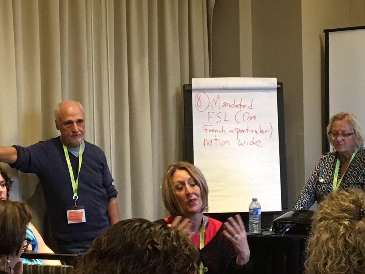 dtij's tweet photo. Passionate conversation on Core French. Some provinces donโt have any French mandated. For those not in immersion or intensive French, could CF be the answer? #CPFNetwork2018 https://t.co/M2phQGyf9C