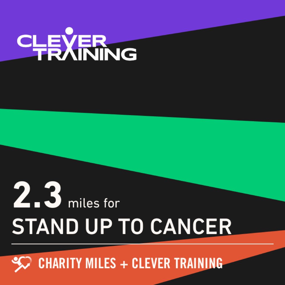 glady5_'s tweet photo. 2.3 @CharityMiles for @SU2C. Thx @CleverTraining for sponsoring me! https://t.co/Uv5jnUsuIm