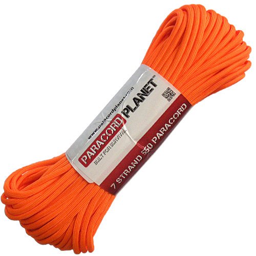Paracord Planet 100\' 550lb Type III Neon Orange Paracord survivalgear.guru/listing-59-.ht…