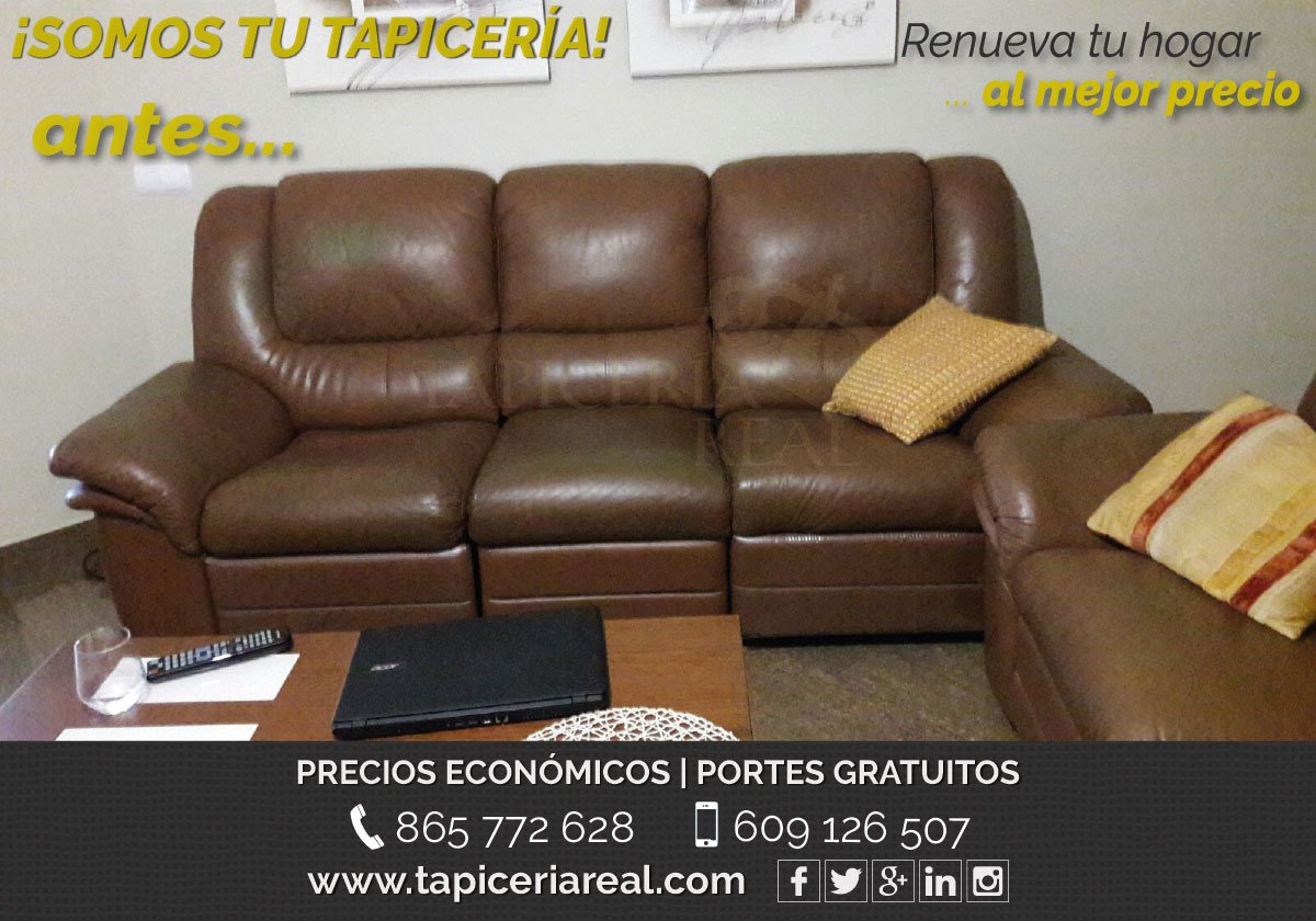 tapiceria_real's tweet image. Antes y después conjunto #sofásrelax #Alicante. En la #tapicería, sustituyendo la antigua piel, pero manteniendo diseño original, hemos utilizado microfibra antimanchas de agradable tacto. También les cambiamos las espumas interiores y las correas de los respaldos y asientos.