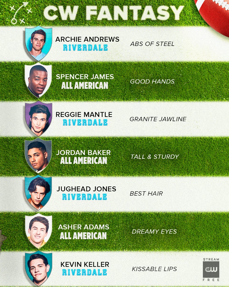 cwgossip's tweet photo. You can only CHOOSE 3! Stream #AllAmerican and #Riverdale for free on The CW App: https://t.co/gphgsfhjrA #CWFantasy https://t.co/QdPsgFjZIf