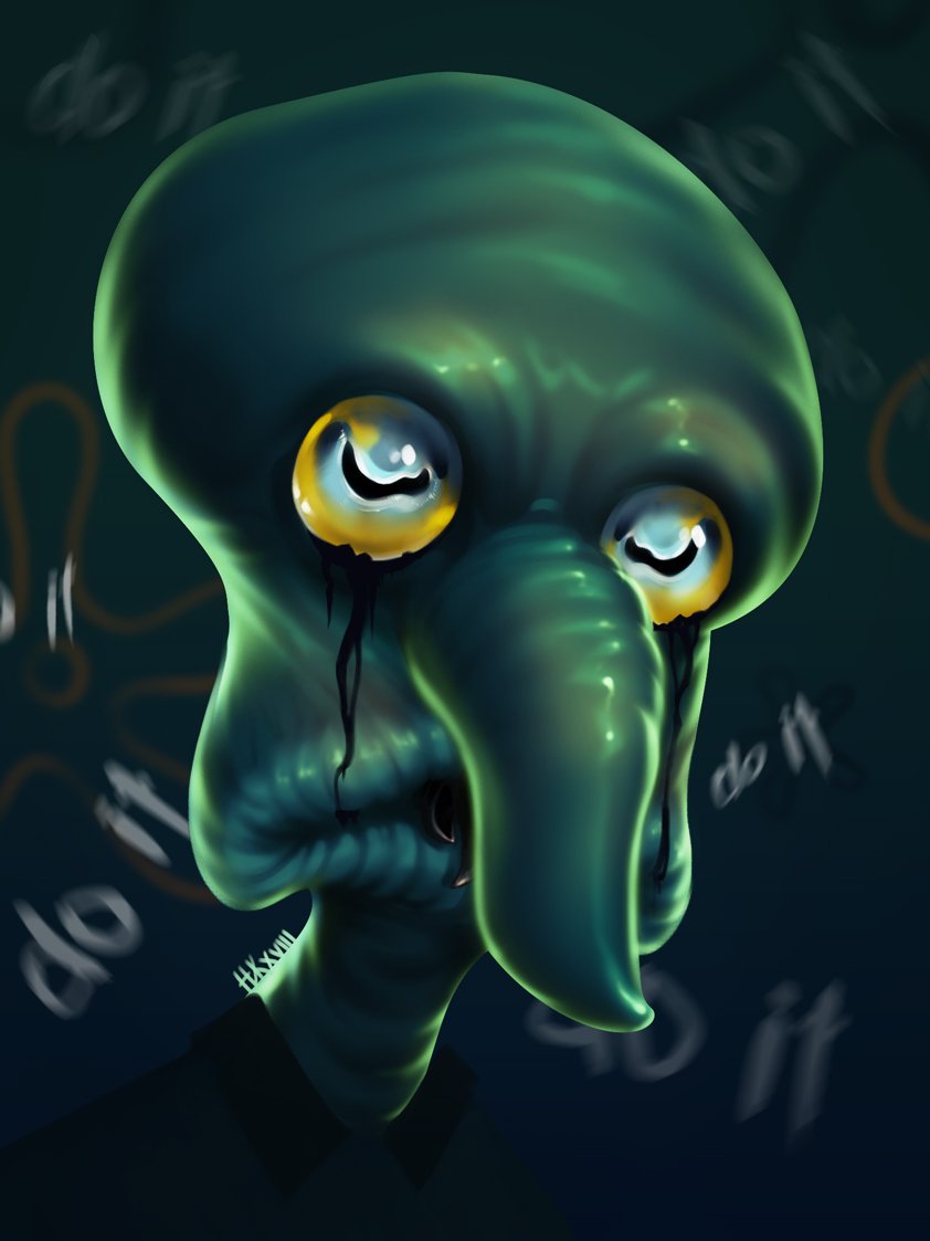 KaurNick's tweet image. If his eyes were realistic - shouldn't they've been squid eyes?
#squidward #creepypasta #classic #digitalartwork #art