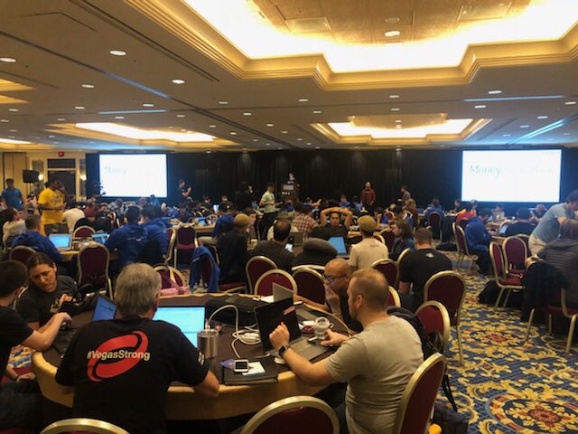 YIDeveloper's tweet photo. At the #Vegas #M2020Hack? Stop by the @YIDeveloper booth for #API questions and grab an energy drink to help fuel your #FinTech innovation! #YodleeDeveloper #FinTasticSharks #HappyCoding https://t.co/PjSATmvDn0