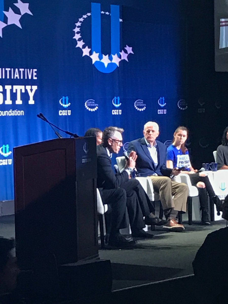 “There’s no reason that high school kids should have the same combat experiences as battle-trained combat marines.” -@JoePlenzler at #CGIU2018 <a href="/CGIU/">Clinton Global Initiative University</a>