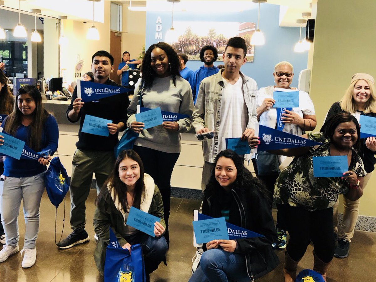 UNTDallas's tweet photo. Thanks to all of the high school students and their parents for coming out today for our #TrueBlue Preview! Fantastic turnout of future Trailblazers. At #UNTDallas we are the #UrbanAdvantage. We make college possible for all! 
#BlazeYourTrail🐆 https://t.co/ebUzJay6MW