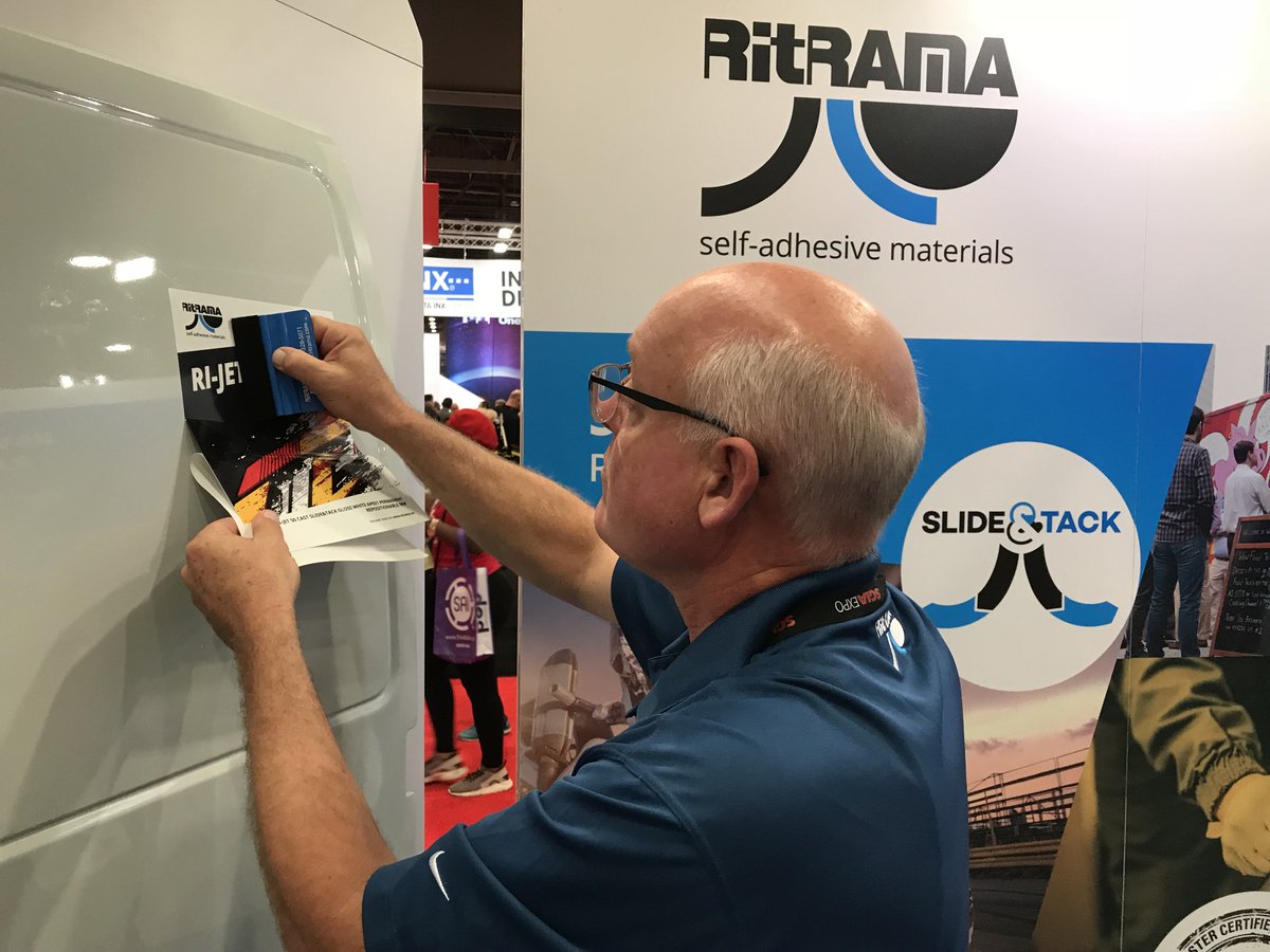 Last Day for #SGIA stop by and see team Ritrama, test out our RI-JET 50 Slide&amp;Tack. We are at Booth 2451 until 3pm.  bit.ly/2jlEmGM