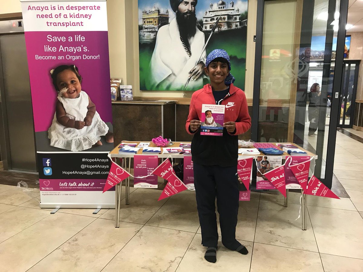 Hope4Anaya's tweet photo. Off to a great start with @sandieshokar talking to the sangat @GNGSmethwick about the importance of organ donation.  

If you missed us, don’t worry we’ll be at Soho Road, Birmingham tomorrow from 12-5pm. @Hope4Anaya @NHSOrganDonor @share_wishes #shareyourspare #1donorsaves9lives https://t.co/c8q5n2cNfm