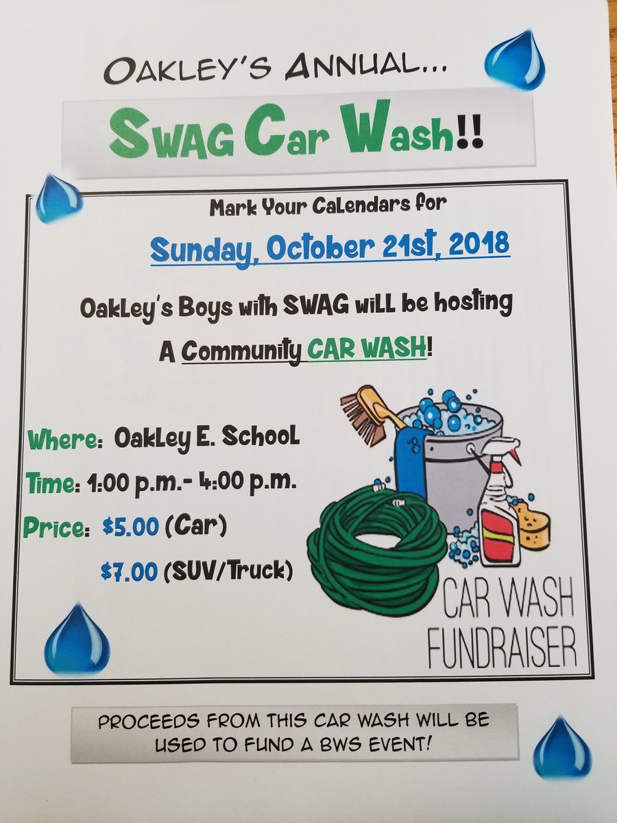 APJordan12's tweet photo. Come out to support Boys w/SWAG 2nd Annual Community Car Wash SUNDAY, Oct 21st, 2018 1 p.m. - 4:00 p.m. @ Oakley ElementarySchool!! @OakleyTigers @OES_Lit_Queen @mevis_rowden @TeachSingleton @gtcooper @pattoneducator @a1_teach @tiffany_felker https://t.co/pu4SVSO6WQ