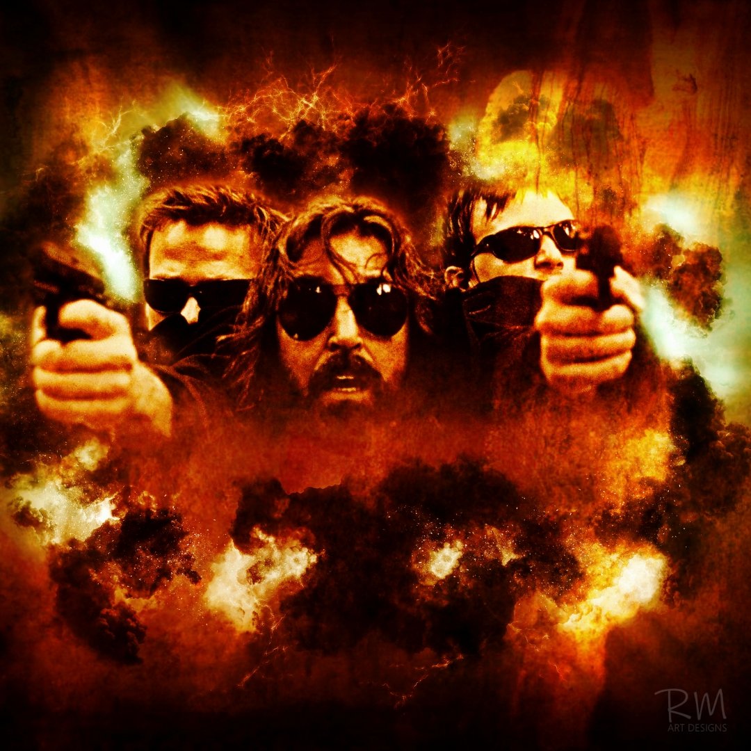 RachelMaytum's tweet image. The Boondock Saints in the mist of the storm! 😎😎😎🍀💚 @seanflanery @wwwbigbaldhead #rocco #Stormdesign #fanart