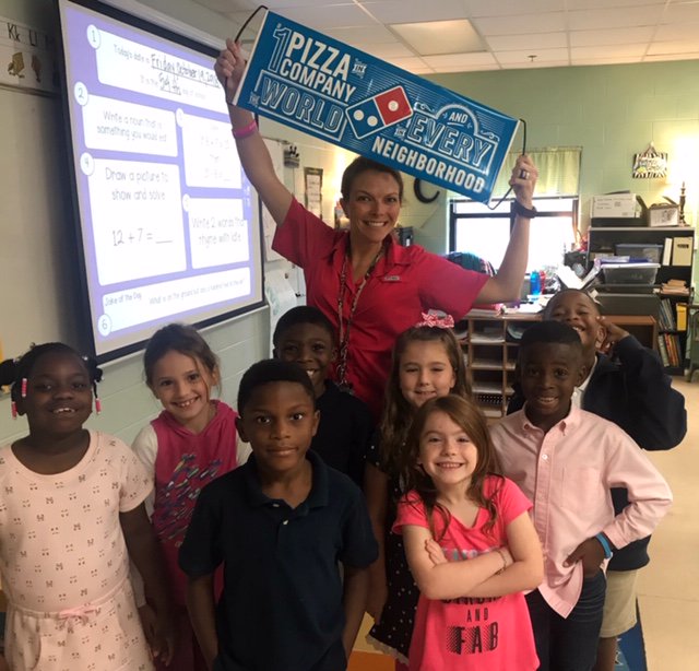WCES Eagles getting ready for our Domino's Fundraiser!