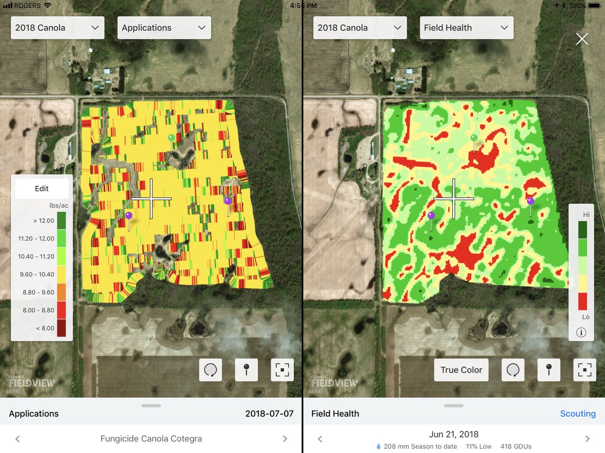Why spray fungicide where there are no plants? 

This #MBAg grower used @FieldViewCanada imagery to create a spraying script and save 20 acres of fungicide. The red areas in the scouting map had been drowned out by heavy spring rains. #spray18 #increasingprofits