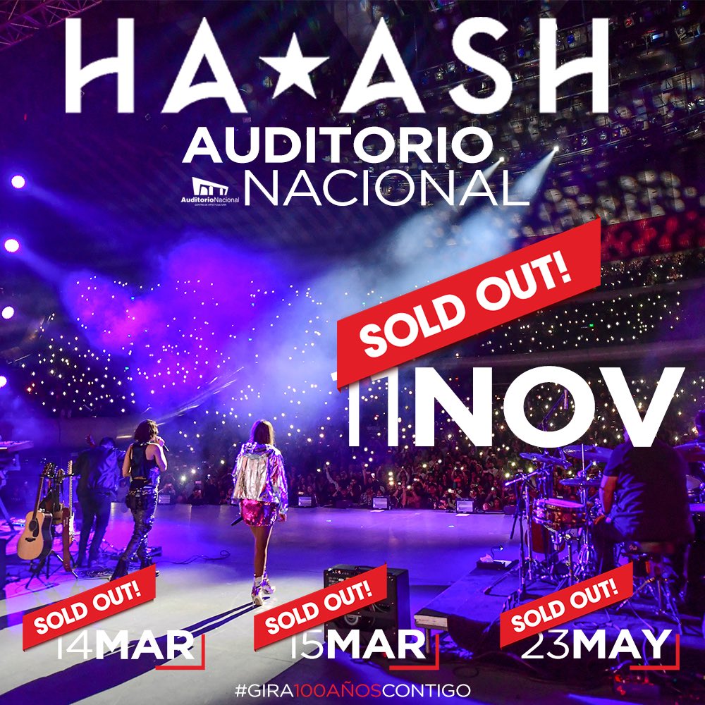haashoficial's tweet photo. QUÉ EMOCIÓN!!! 😍🙌🏻 Gracias por otro #SoldOut en el Auditorio Nacional‼️ Nos vemos el 11 de Noviembre 💃🏻💃🏼♥️ #Gira100AñosContigo https://t.co/fJAbGMgQW7
