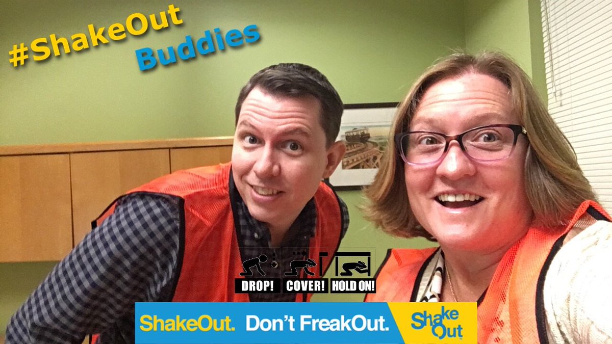 pvld's tweet photo. Did you participate in the #ShakeOut2018 ? We sure did! Make sure you're ready for an emergency by visiting https://t.co/S5M2yiwMwJ for tips and information. https://t.co/jkeXWwb7P9