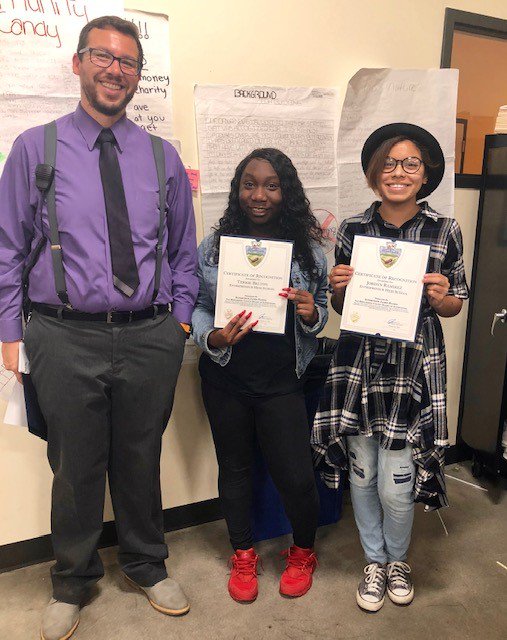 Congratulations Terrie Belton and Jordyn Ramirez for acheiving straight A's in the first quarter at Entrepreneur High School in Highland.  #entreprenuerhighschool