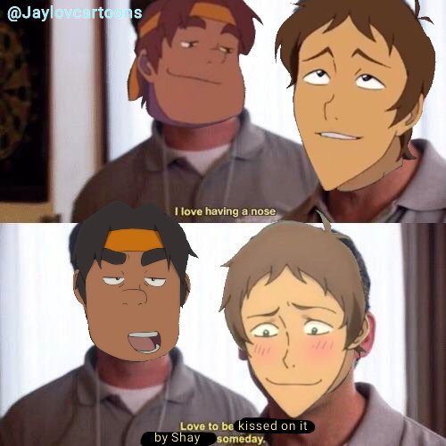 MasterChiefHunk's tweet photo. I'd like to thank Kashi for sending that meme to the chat on time for this beautiful creation I made

 Shaylance fact, Shay can legit boop Lance's nose and when she goes in for kisses she accidentally kisses Lance's nose first

;3

#Shaylance
#lancemcclain
#voltron https://t.co/9Z4xnrdcvC