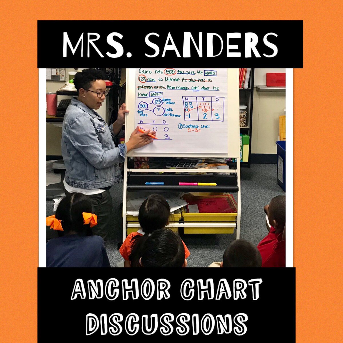MaggieMagale's tweet photo. @ReesStars in @MrsSandersEdu class holding discussions on the why and how of regrouping during anchor chart time. #Reesmath #aliefisd https://t.co/ZjuyLrrZtM