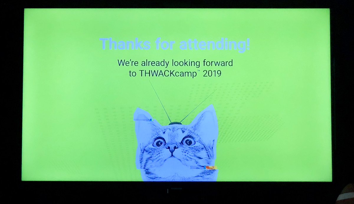 chackmanIT's tweet photo. Bye bye #THWACKCamp and thanks for all the fish! @THWACK @solarwinds 😃💯🙌🔥 https://t.co/zlDdeXu1ni
