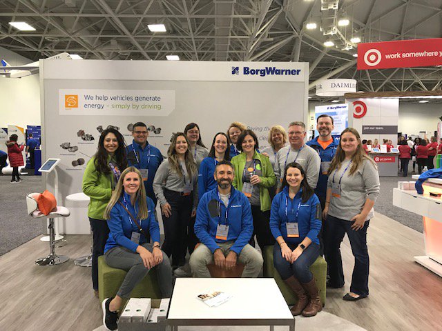 BorgWarner is at the Society of Women Engineers Conference to expand on, encourage and discuss this year's theme, "Let's Break Boundaries," and recruit potential employees! Come see us and grab coffee from our coffee bar in booth 213. #WE18 <a href="/SWEtalk/">SWE</a>