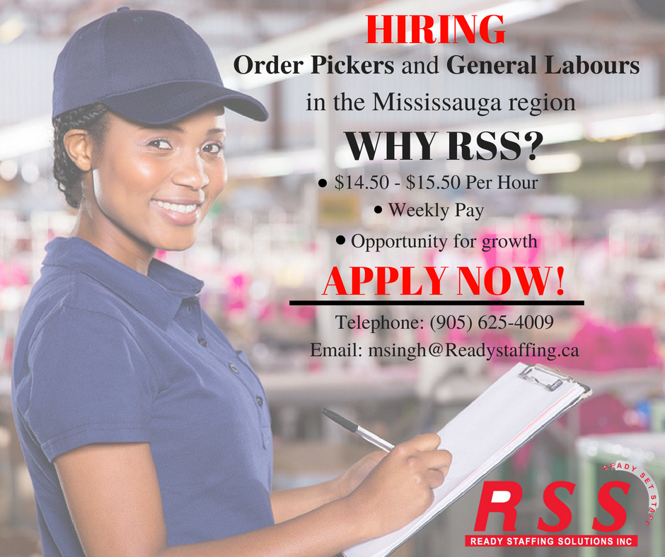 ReadyStaffing01's tweet photo. #Hiring Full-Time Order Pickers for #Mississauga. Morning and Afternoon Shifts available. 

Link:
https://t.co/RLfrCTJHBJ

#ApplyNow #Job #Jobs #jobhunt #JobPosting #JobSeekers #Job #NeedaJob #Employment #Recruiting #Lookingforwork #Careers #MississaugaJobs #JobsinMississauga https://t.co/JbntrZWh2Z